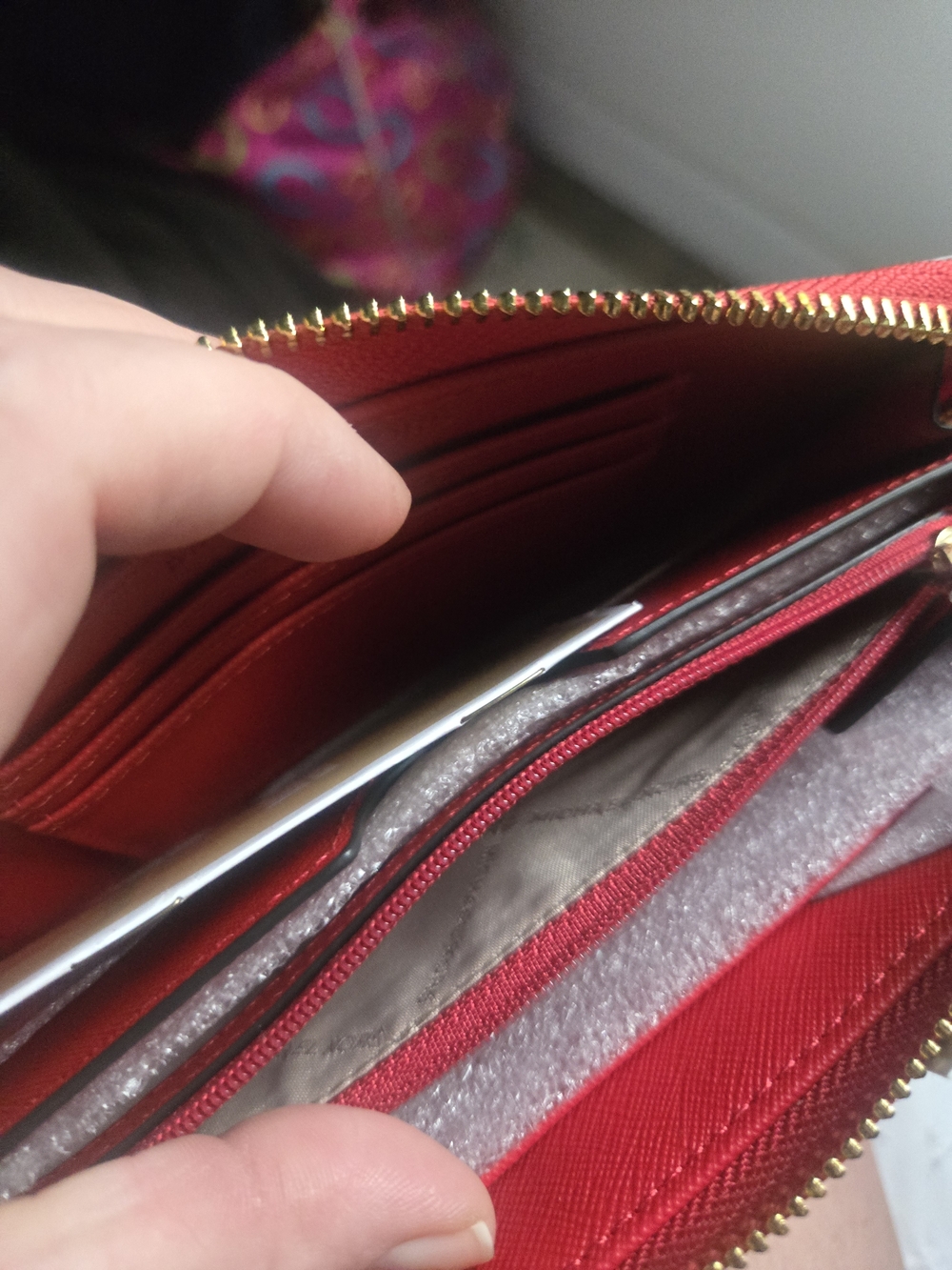 Michael Kors Red Zip-Around Leather Wallet - Picture 7 of 7